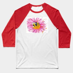 Bumble bee and Pink Flower Baseball T-Shirt